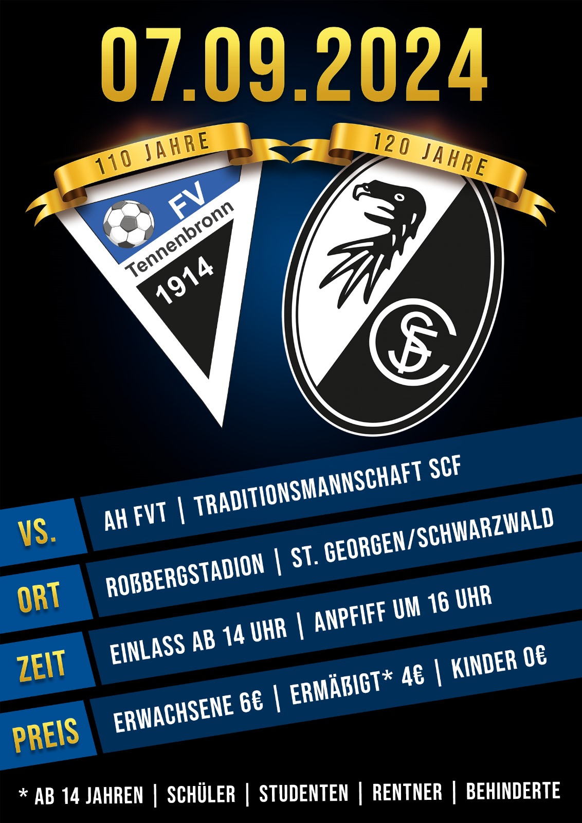 7. September: AH FV Tennenbronn - SC Freiburg Traditionsmannschaft 7. September: AH FV Tennenbronn - SC Freiburg Traditionsmannschaft